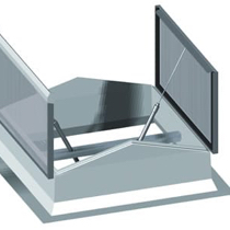 Exutorios/aireadores DK integrados en lucernarios de doble compuerta PREFIRE Lux